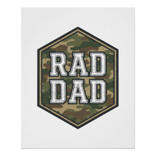 Póster Design de Gravura Vintage Hexágono Camuflado Pai R