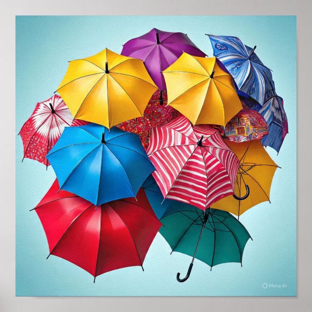 Poster Design de guarda-chuva Abstrato moderno (Frente)