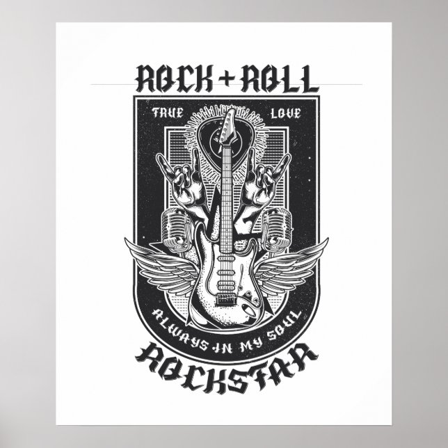 Poster Design de Guitar Rock (Frente)