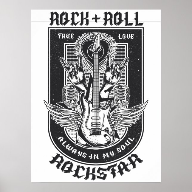 Poster Design de Guitar Rock (Frente)