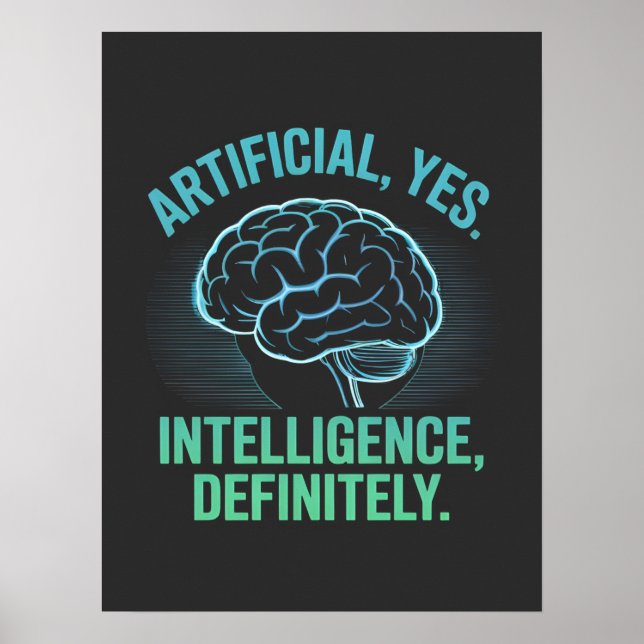 Poster Design de Humor Cerebral de Inteligência Artificia (Frente)