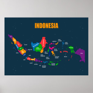 POSTER DESIGN DE ILUSTRAÇÃO DA INDONÉSIA COLORIDA