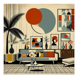 Póster Design de Interiores de Meados do Século Eclipse S