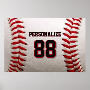 Poster Design de jogador de beisebol com número e nome de