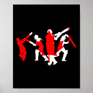 Poster Design de jogador de críquete