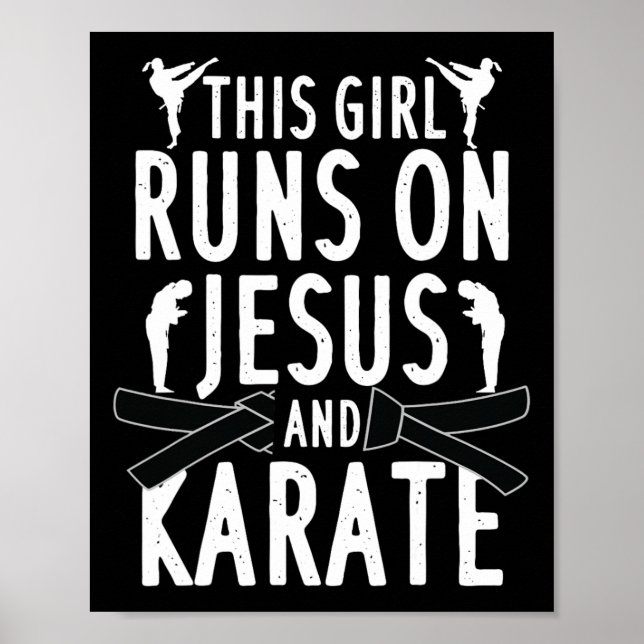 Poster Design De Karate Engraçado Para Mulheres Meninas K (Frente)