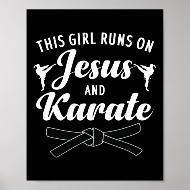 Poster Design De Karate Engraçado Para Mulheres Meninas K (Frente)