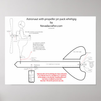 Póster Design de laço de mochila a jato astronauta