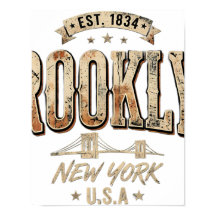 Design de Letra Dourada Ornamentada do Brooklyn No