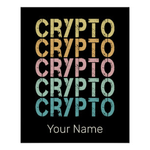 Póster Design De Letra Retro De Criptomoeda
