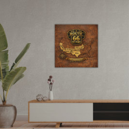 Poster Design de Mapa Vintage do Centenário da Rota 66