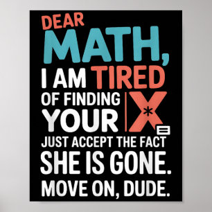 Poster Design de matemática engraçado para meninos menina