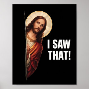 Poster Design de meme cristão engraçado de Jesus "Eu Vi I