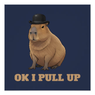 Póster Design de meme de capivara engraçado e moderno