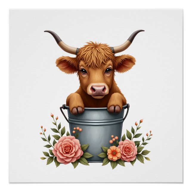 Póster Design de Mercado de Flores de Vaca das Terras Alt (Frente)