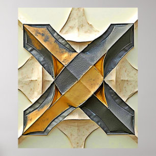 Poster Design de Metal Dourado Abstrato