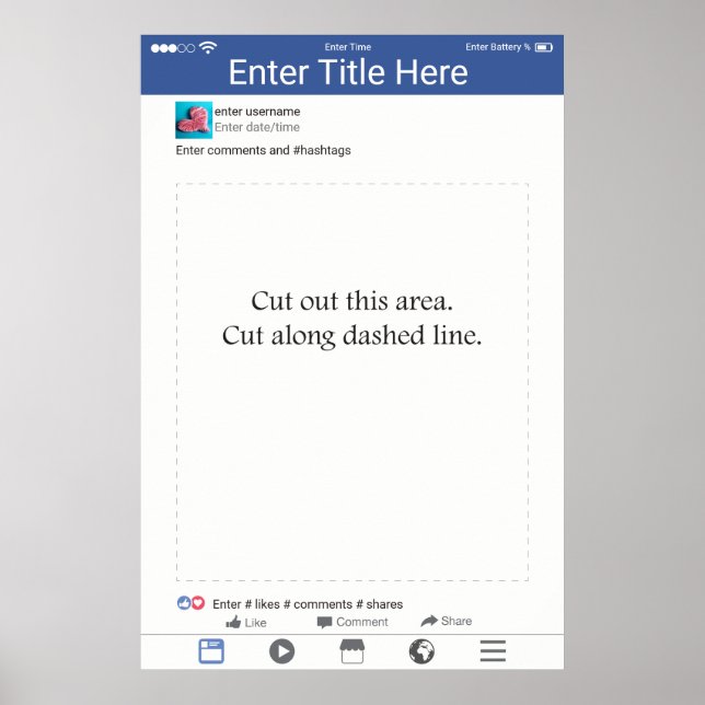 Poster Design de Mídia Social de Quadro Prop Booth (Frente)