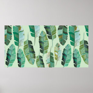 Poster Design de moda com bananeiras tropicais