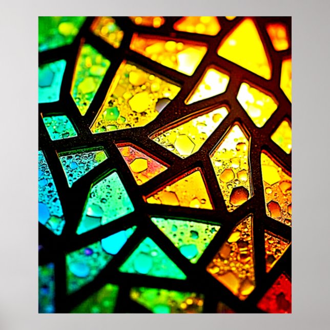 Poster Design de Mosaico de Luz Abstrata Vibrante (Frente)