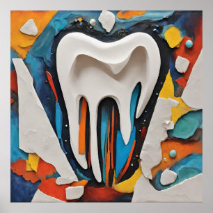 Poster Design de multicores para dentes