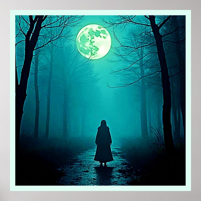Poster Design de Noite de Lua Cheia (Frente)