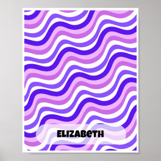 Poster Design de Nome Personalizado Púrpura Retroativo