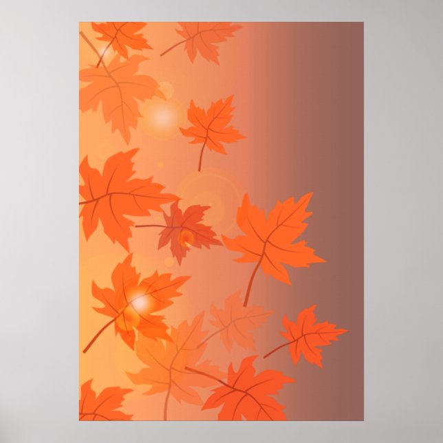 Poster Design de outono com folhas de maple e efeito de c (Frente)