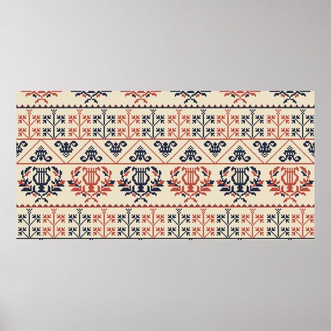 Poster Design de padrão constante com palestino tradicion (Frente)