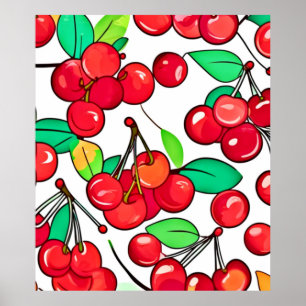 Poster Design de Padrão de Cereja