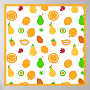 Poster Design de Padrão do Fruta Exótico