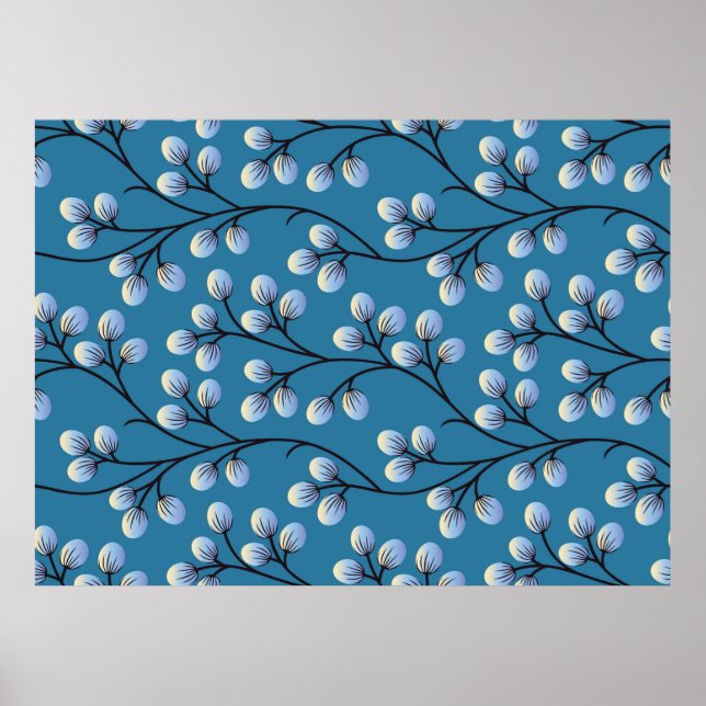 Poster Design de padrão floral fofo sem costura (Frente)