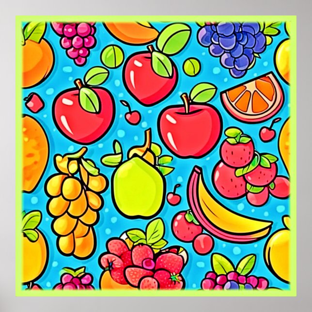 Poster Design de padrão frutuoso (Frente)