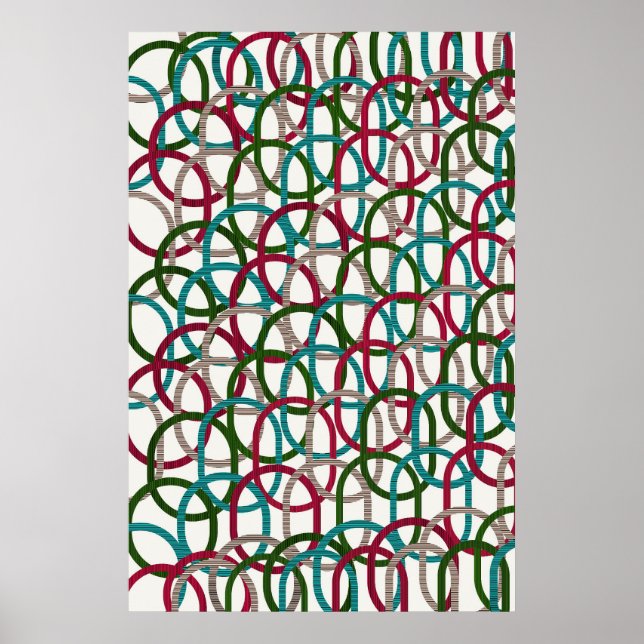 Poster Design de Padrão Geométrico Quântico (Frente)