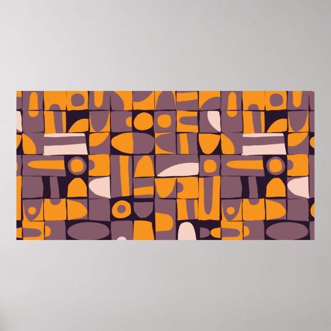 Poster Design de padrão sem costura com forma geométrica  (Frente)