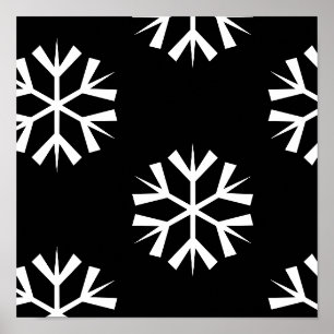 Poster design de padrão SNOWFLAKE bonito