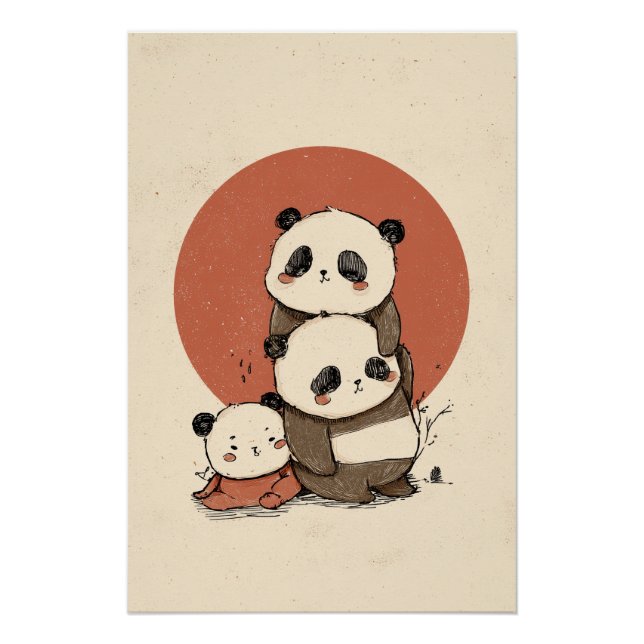 Póster Design de Pandas Cuecas (Frente)