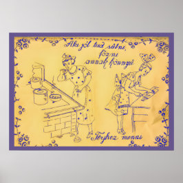 Poster Design de pano de parede húngaro antigo