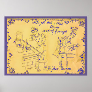 Poster Design de pano de parede húngaro antigo