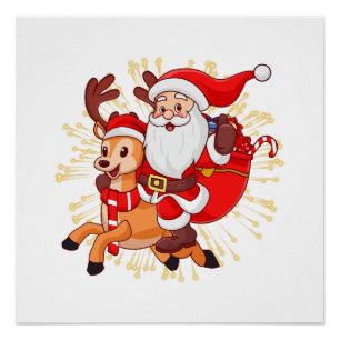 Póster **"Design de Papai Noel Divertido – Alegre e Festi