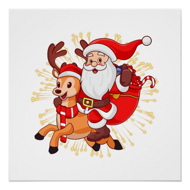 Póster **"Design de Papai Noel Divertido – Alegre e Festi (Frente)