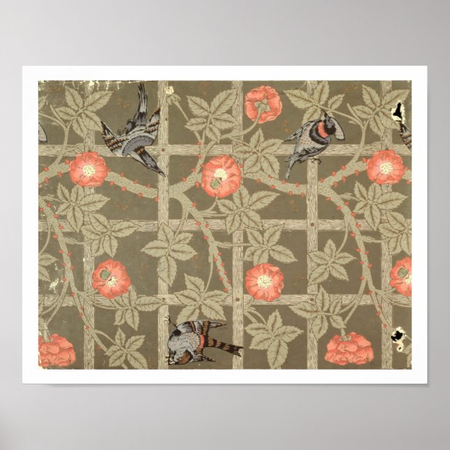 Póster Design de papel de parede de Trellis com um suport (Frente)
