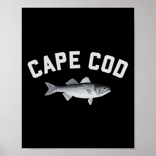 Poster Design de pesca divertida com listras de Cape Cod  (Frente)