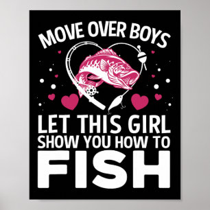 Poster Design de Pesca Engraçado Para Meninas Mulheres Pe