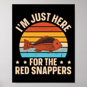 Poster Design de pesca no mar profundo de pargo vermelho 