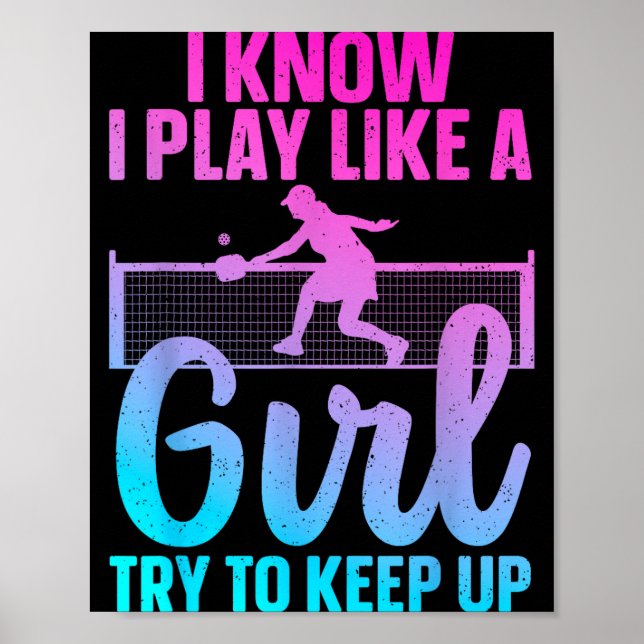 Poster Design de pickleball único para pickle de mulheres (Frente)
