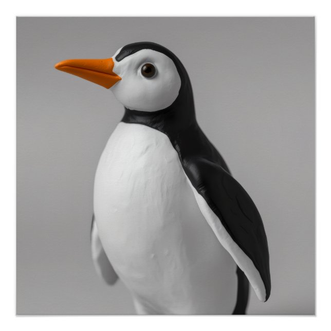 Póster Design de Pinguim Fofo – Adorável Animal de Invern (Frente)