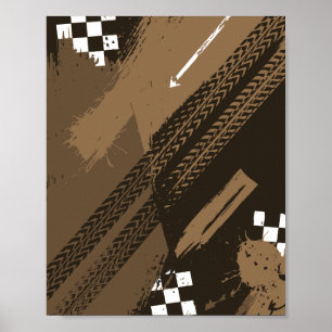 Poster Design de Pistas de Corrida e Efeitos de Lama