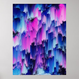 Poster Design de pôr do sol com falha abstrata