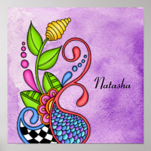 Poster Design de porta feliz colorida