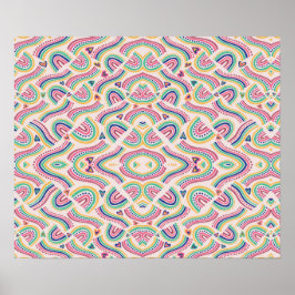 Poster design de pôster colorido apresenta um arco-íris v